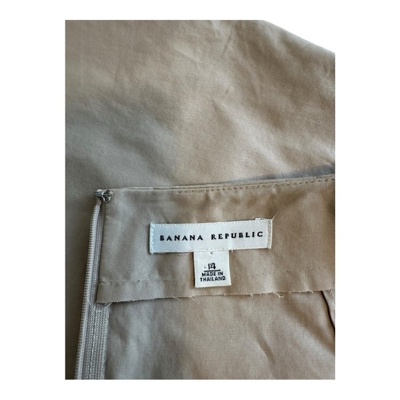 Banana Republic Flat Front A-Line Skirt Midi High Rise Slash Pockets Size 14 - Picture 5 of 9